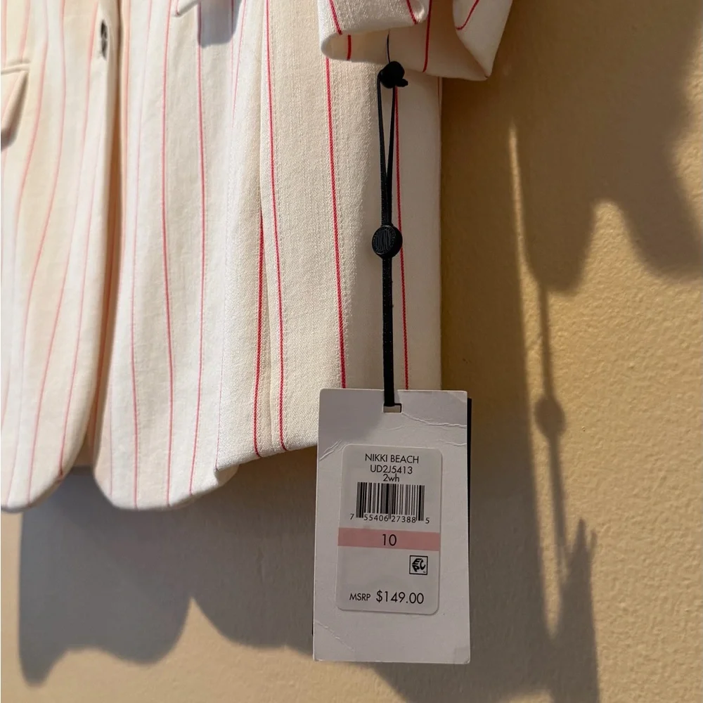 DKNY White and Pink Striped Blazer - Picture 3 of 5